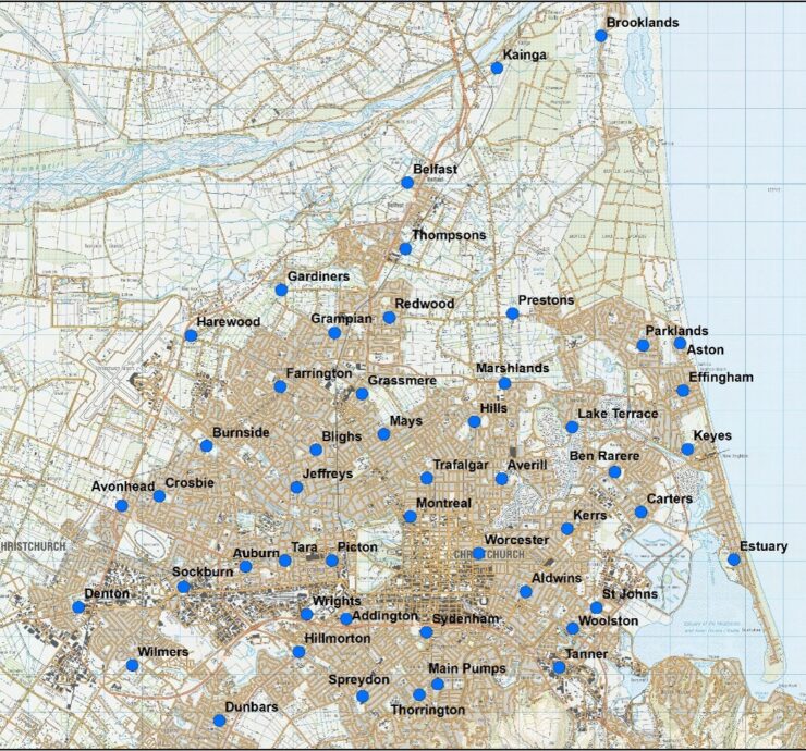 Chch pumping stations map
